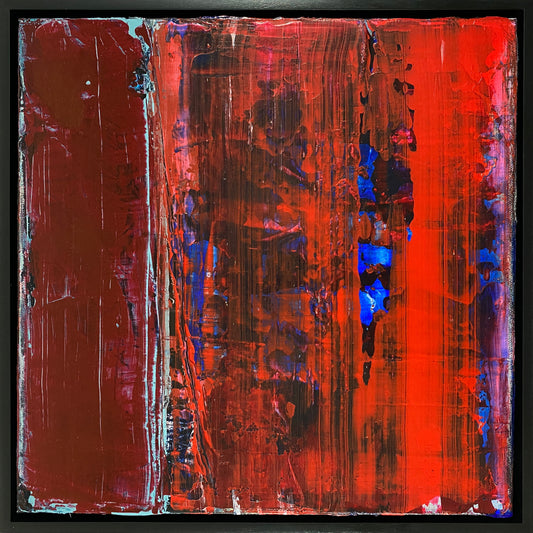 Translation of "Cold Little Heart" - Red square minimalist painting