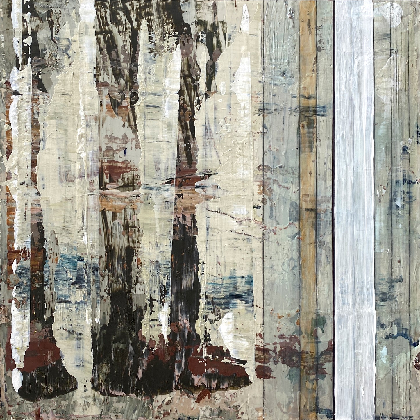 Translation of "Piano Joint" - Framed, Mixed media on wood cradled panel