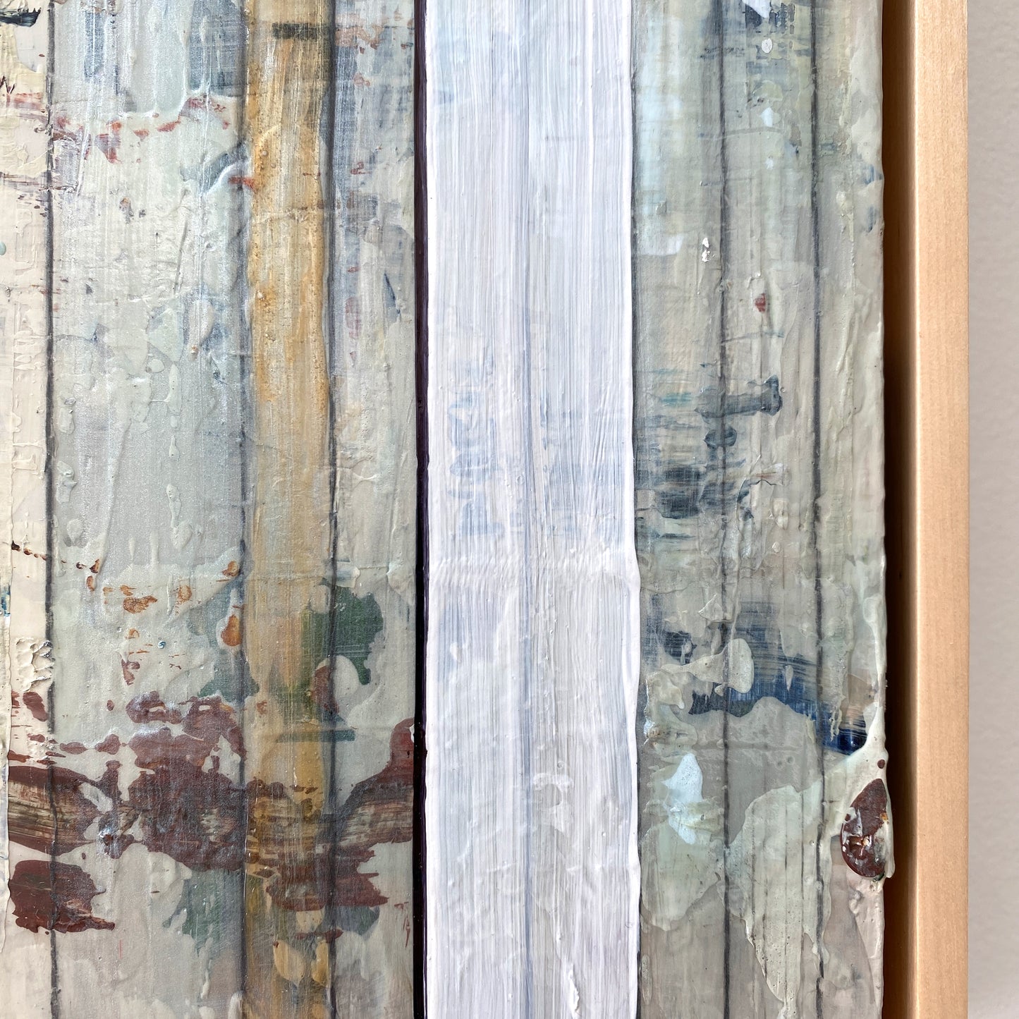 Translation of "Piano Joint" - Framed, Mixed media on wood cradled panel