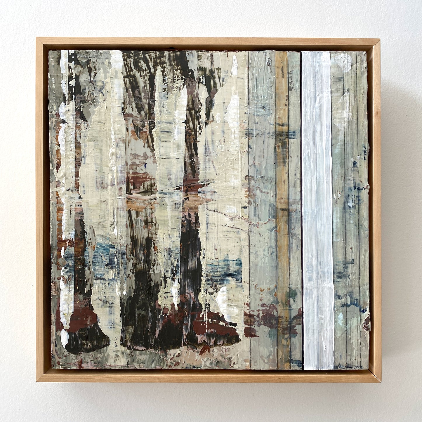 Translation of "Piano Joint" - Framed, Mixed media on wood cradled panel