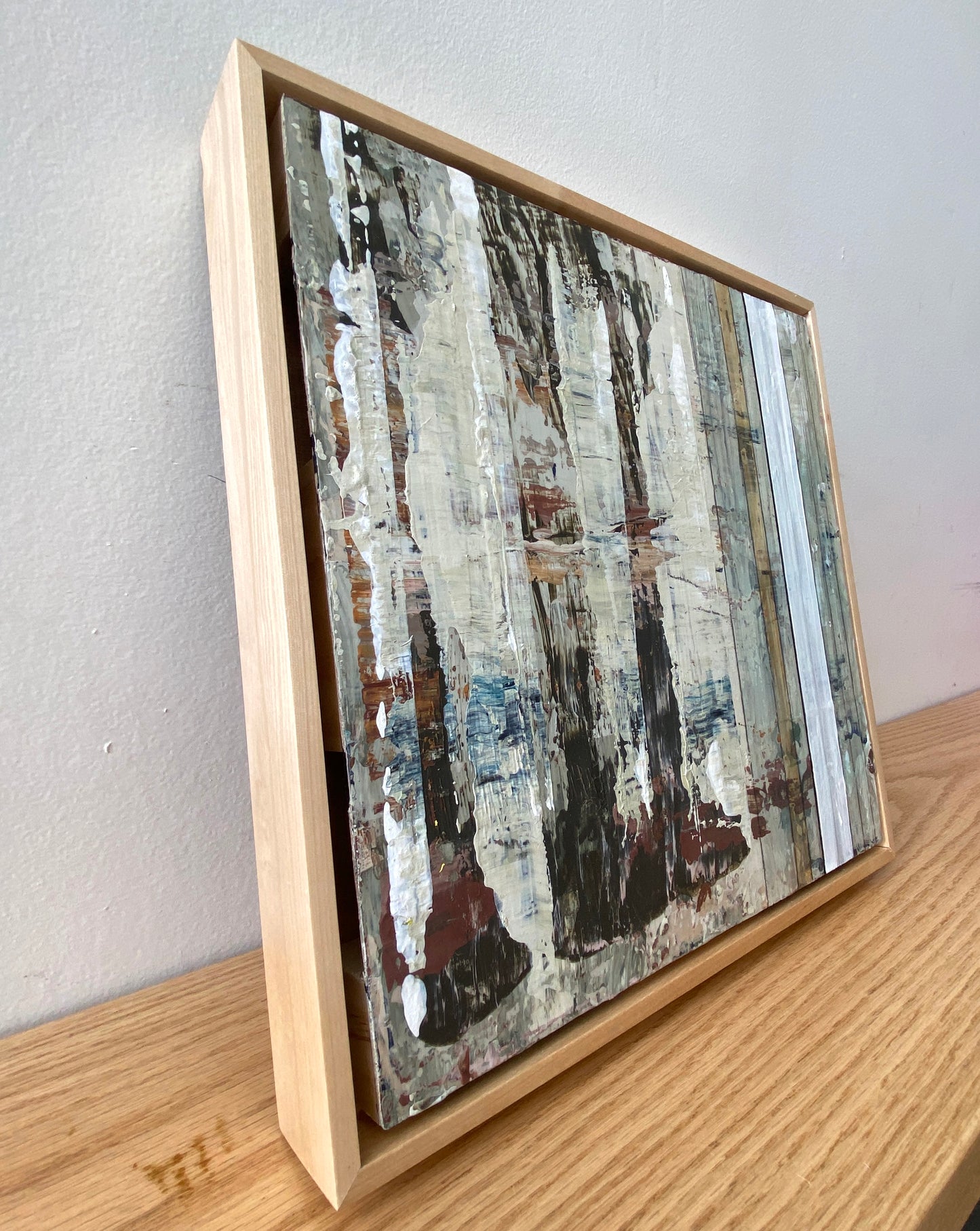 Translation of "Piano Joint" - Framed, Mixed media on wood cradled panel