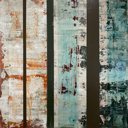 Translation of "Solid Ground" - Mixed media on wood cradled panel