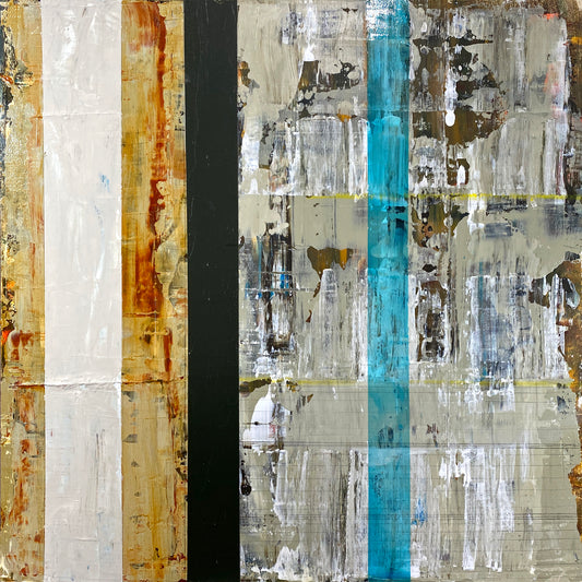 Translation of "Home Again" - Mixed media on wood cradled panel