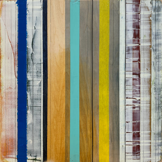 Translation #2 of "The Night We Met" - mixed media on wood board