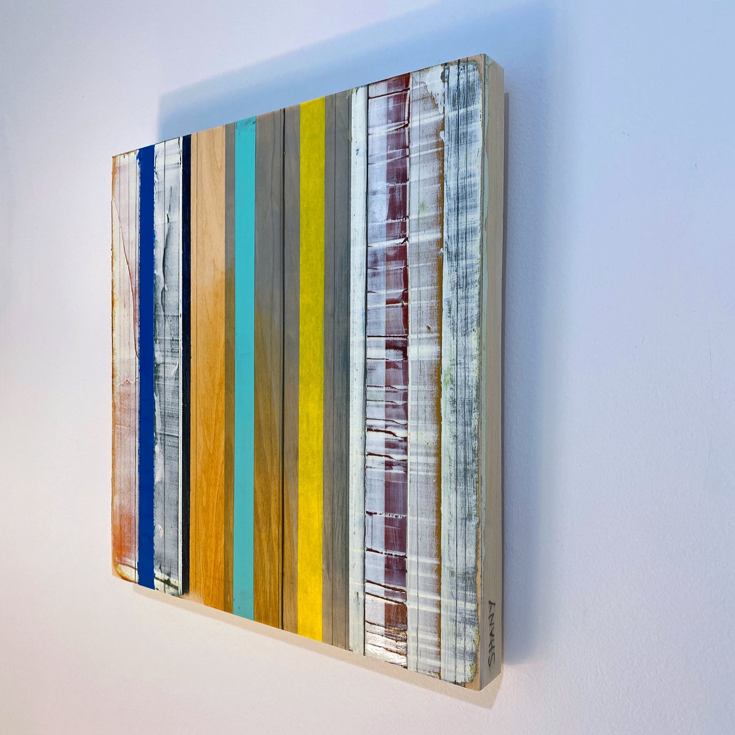 Translation #2 of "The Night We Met" - mixed media on wood board