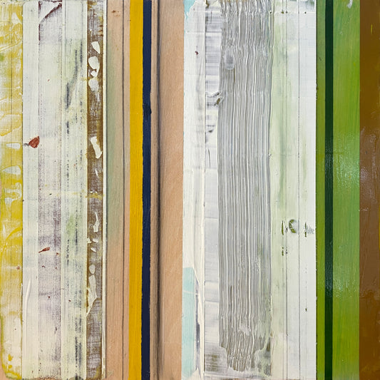 Translation  #4 of "The Night We Met" - mixed media on wood board