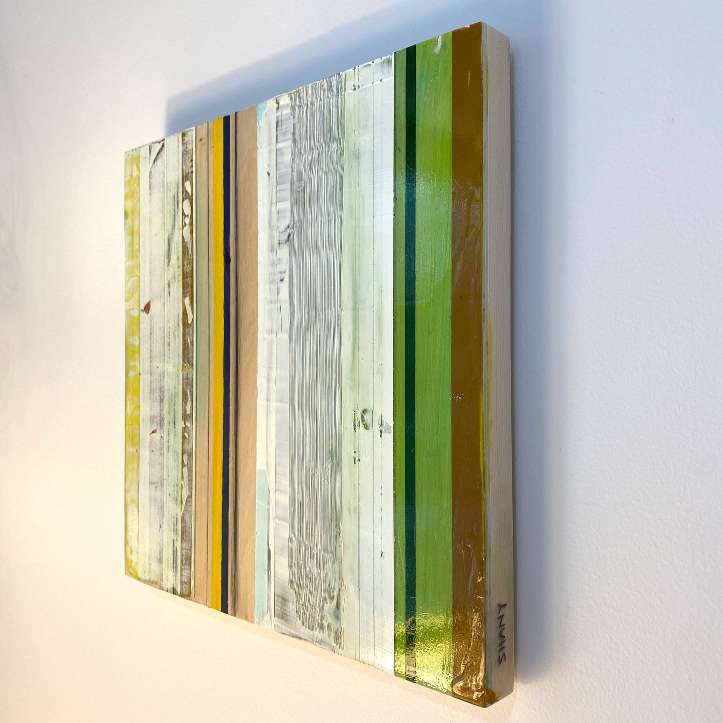 Translation  #4 of "The Night We Met" - mixed media on wood board