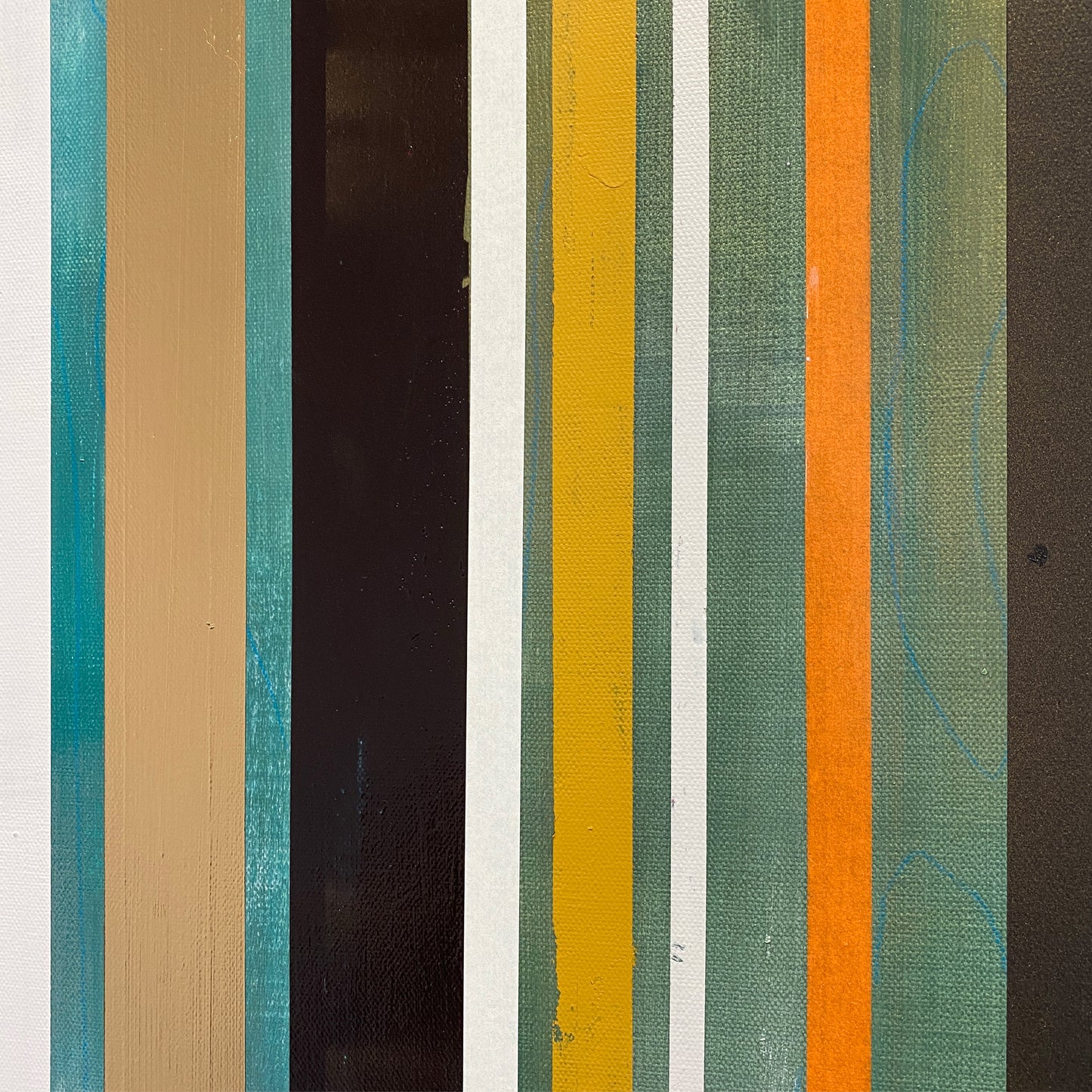 Appalachian Spring No.7 - Acrylic paint, Washi Tape, Graphite on Canvas