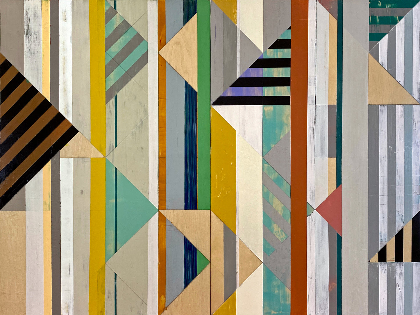 Appalachian Spring - Acrylic paint, Washi Tape, Graphite on Wood Board