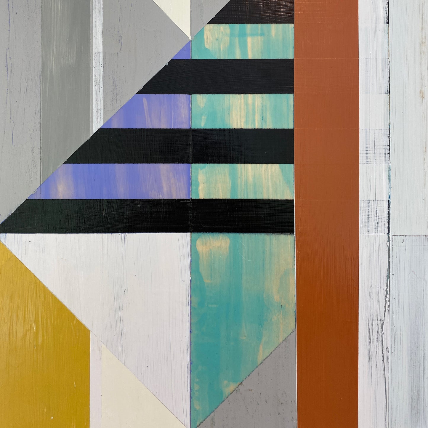 Appalachian Spring - Acrylic paint, Washi Tape, Graphite on Wood Board