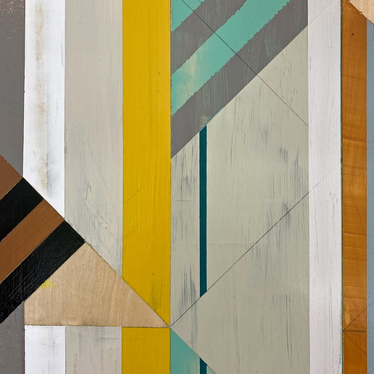 Appalachian Spring - Acrylic paint, Washi Tape, Graphite on Wood Board