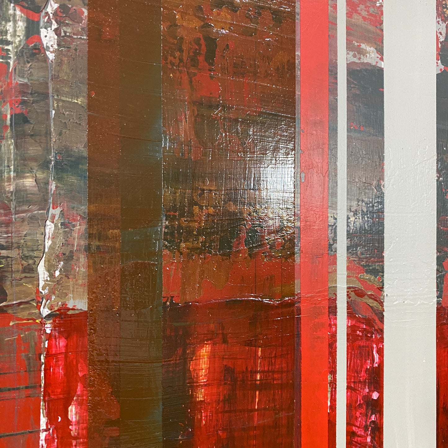 Translation of "Tearing Me Up" - Mixed media on wood cradled panel