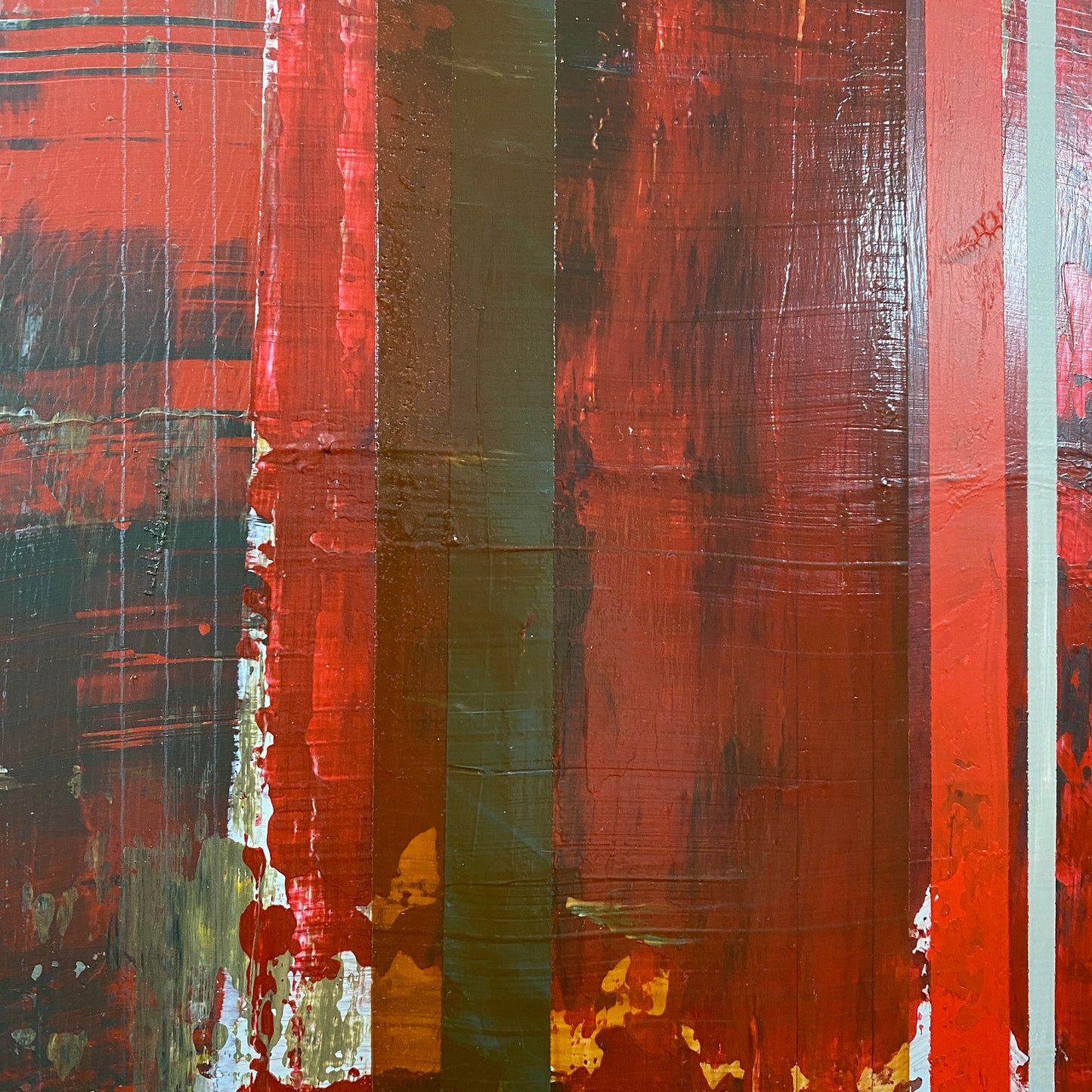 Translation of "Tearing Me Up" - Mixed media on wood cradled panel