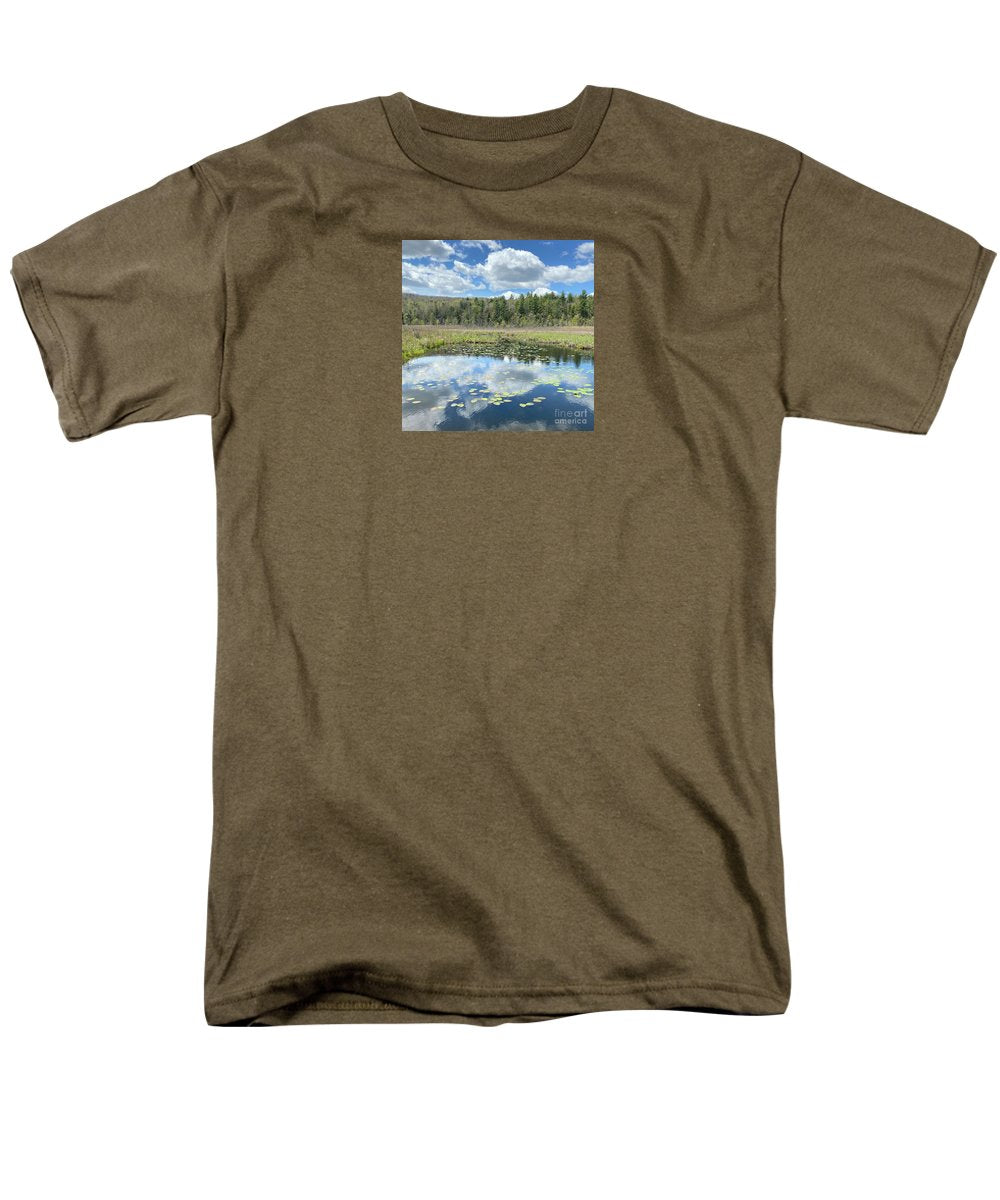 Berkshires Lily Pads Pond River Reflections- Signs of Spring - Men's T-Shirt (Regular Fit)
