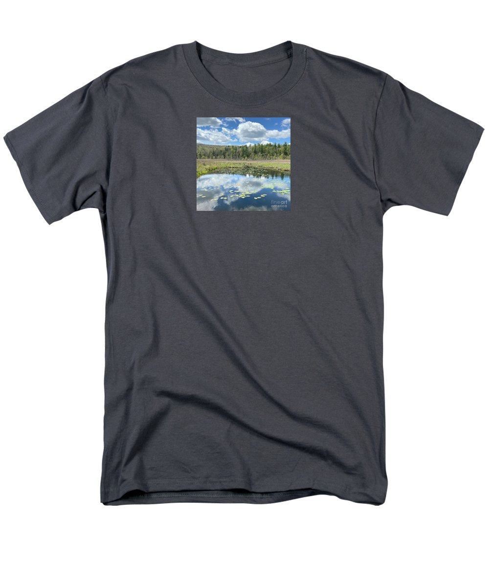 Berkshires Lily Pads Pond River Reflections- Signs of Spring - Men's T-Shirt (Regular Fit)