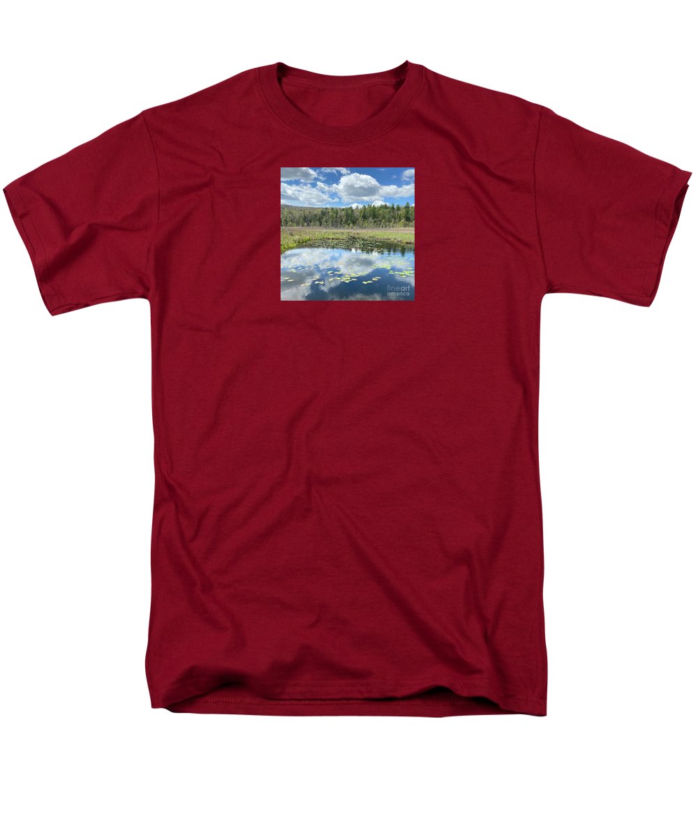 Berkshires Lily Pads Pond River Reflections- Signs of Spring - Men's T-Shirt (Regular Fit)