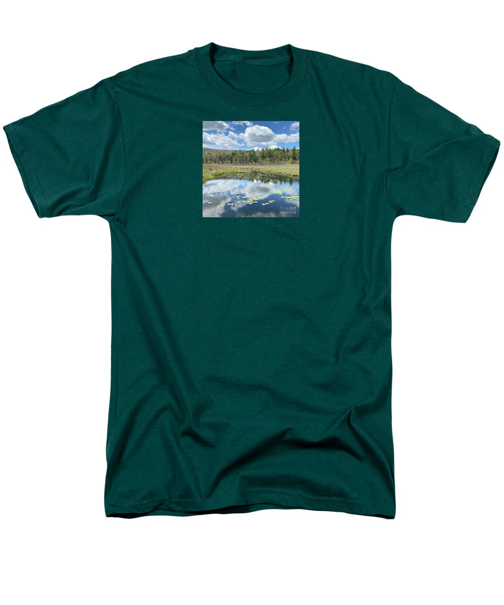 Berkshires Lily Pads Pond River Reflections- Signs of Spring - Men's T-Shirt (Regular Fit)