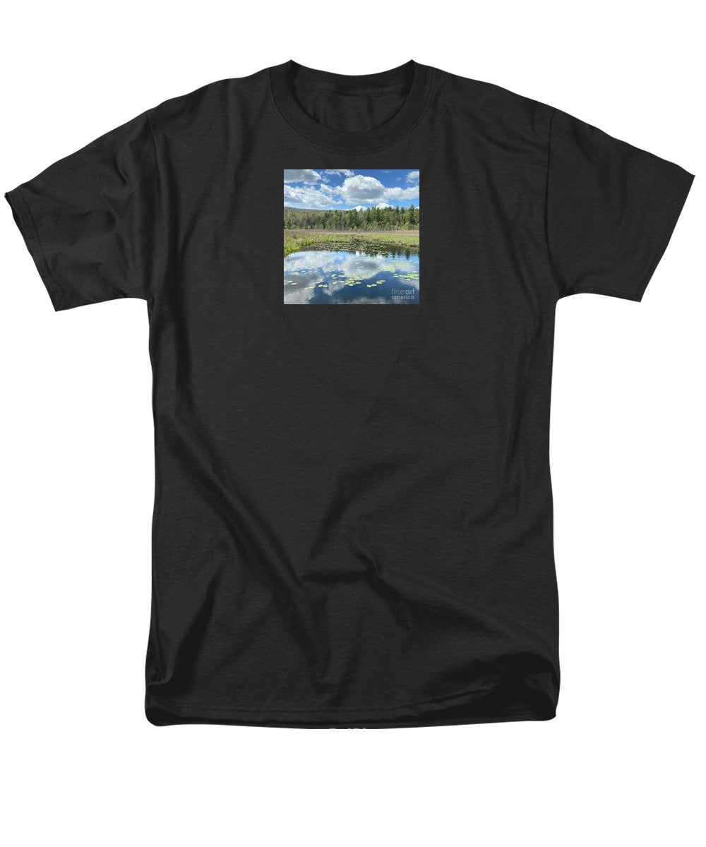 Berkshires Lily Pads Pond River Reflections- Signs of Spring - Men's T-Shirt (Regular Fit)