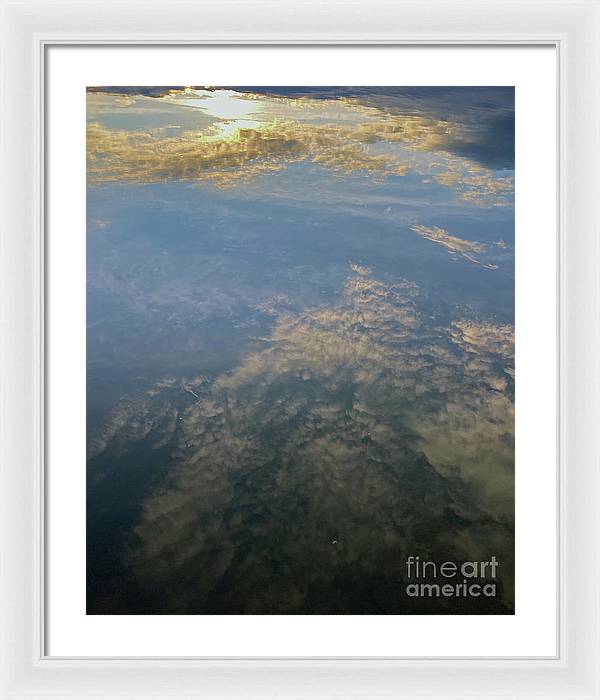 Berkshires Pond Reflection - Lake Sky Clouds - Framed Print