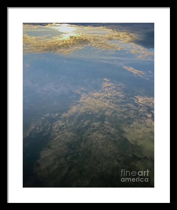 Berkshires Pond Reflection - Lake Sky Clouds - Framed Print