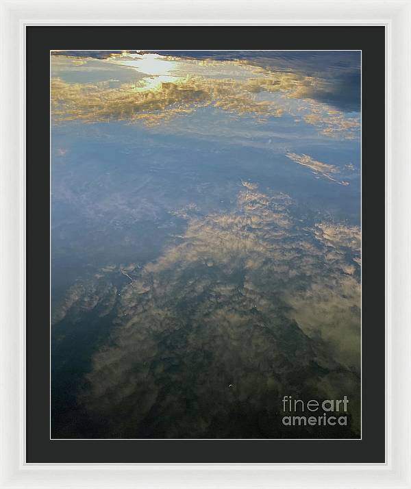 Berkshires Pond Reflection - Lake Sky Clouds - Framed Print