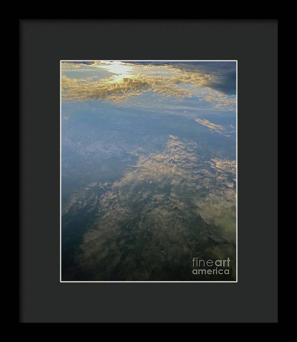 Berkshires Pond Reflection - Lake Sky Clouds - Framed Print