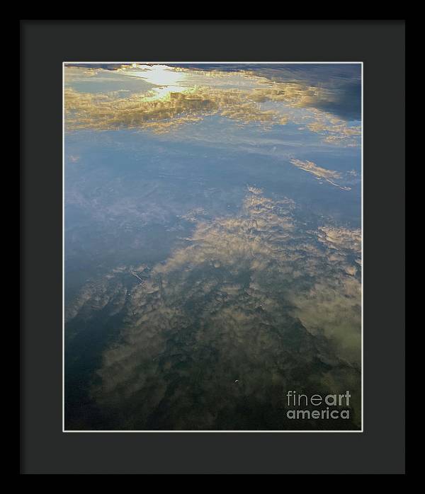 Berkshires Pond Reflection - Lake Sky Clouds - Framed Print