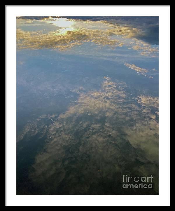 Berkshires Pond Reflection - Lake Sky Clouds - Framed Print
