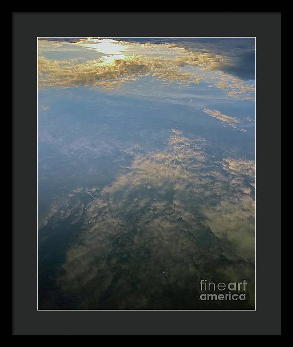 Berkshires Pond Reflection - Lake Sky Clouds - Framed Print