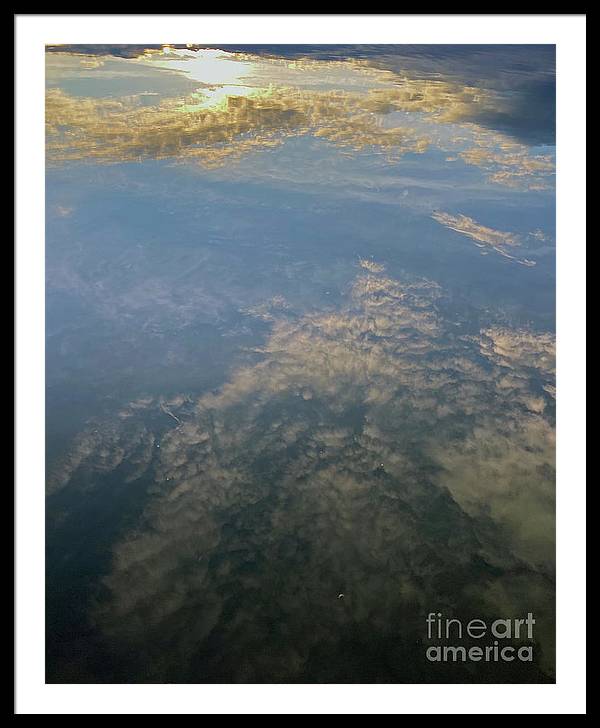 Berkshires Pond Reflection - Lake Sky Clouds - Framed Print