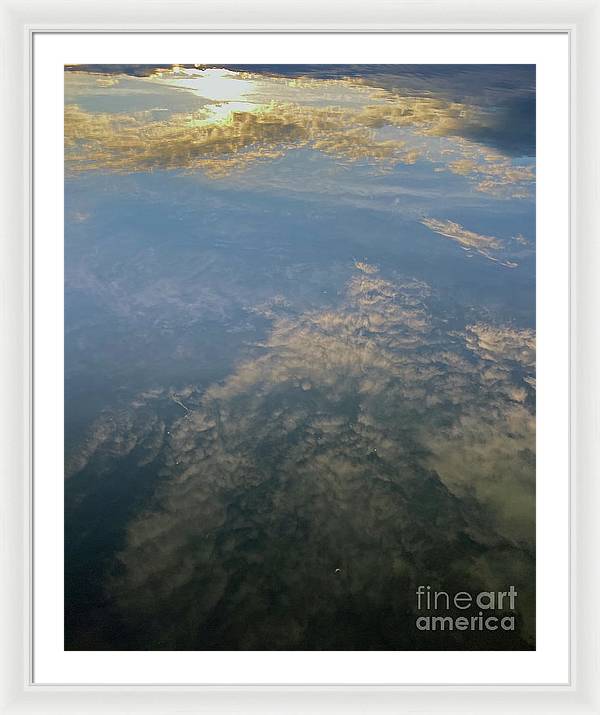 Berkshires Pond Reflection - Lake Sky Clouds - Framed Print