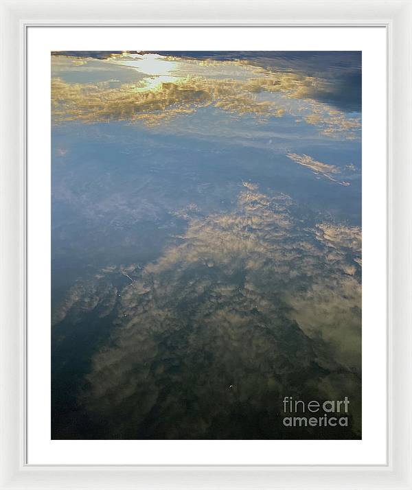 Berkshires Pond Reflection - Lake Sky Clouds - Framed Print