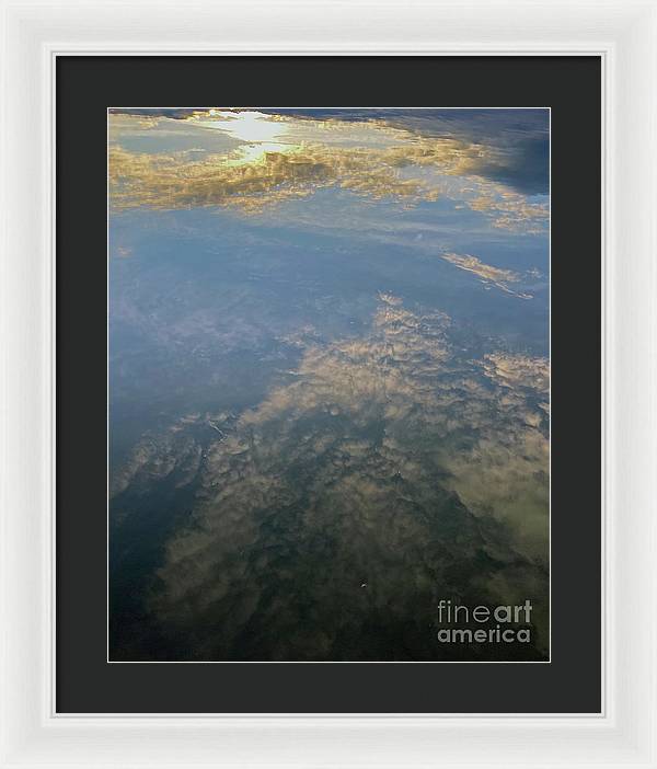Berkshires Pond Reflection - Lake Sky Clouds - Framed Print