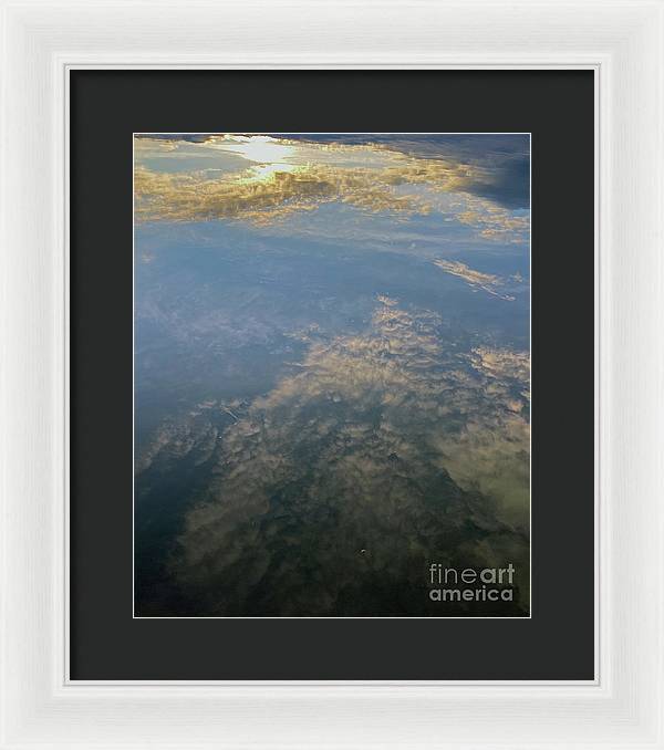 Berkshires Pond Reflection - Lake Sky Clouds - Framed Print