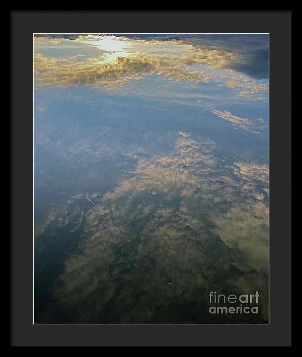 Berkshires Pond Reflection - Lake Sky Clouds - Framed Print