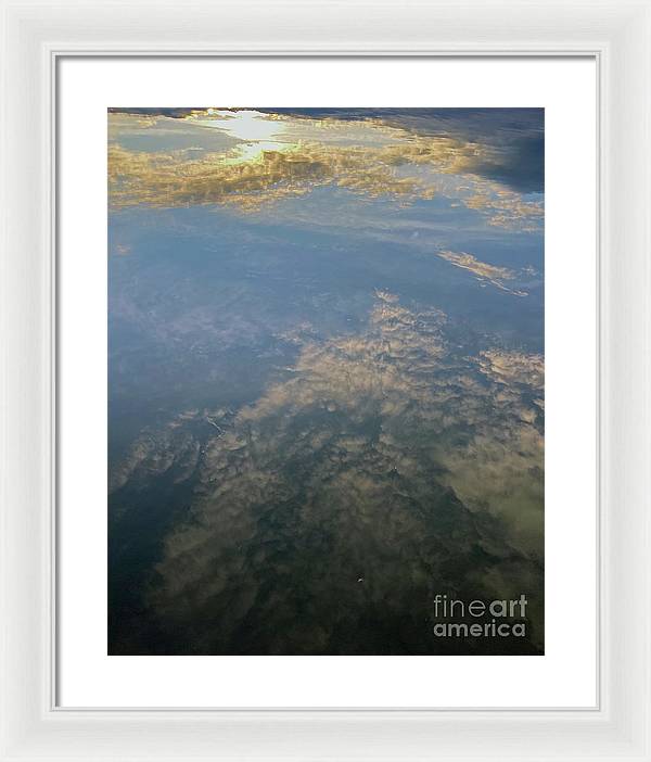 Berkshires Pond Reflection - Lake Sky Clouds - Framed Print