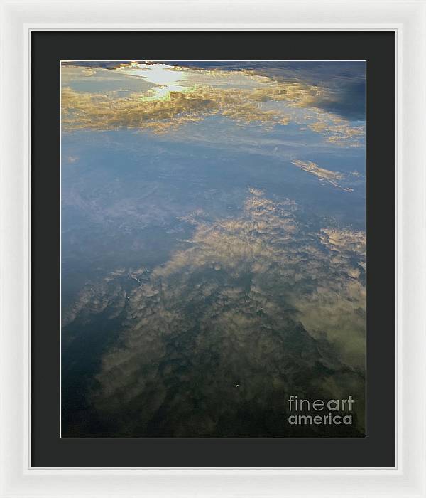Berkshires Pond Reflection - Lake Sky Clouds - Framed Print