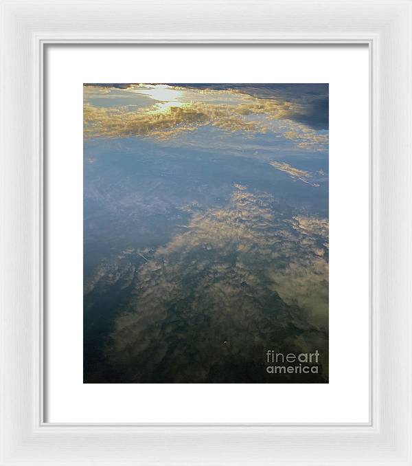 Berkshires Pond Reflection - Lake Sky Clouds - Framed Print