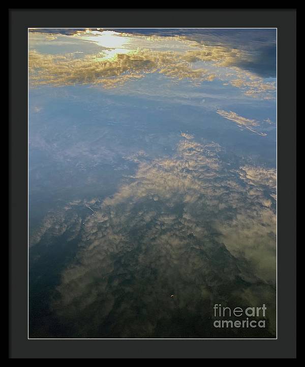 Berkshires Pond Reflection - Lake Sky Clouds - Framed Print