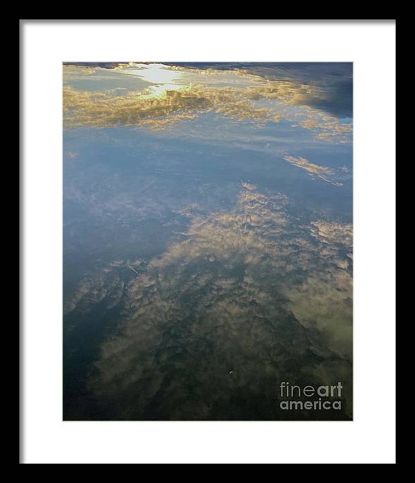 Berkshires Pond Reflection - Lake Sky Clouds - Framed Print
