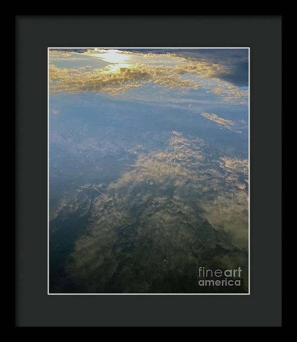 Berkshires Pond Reflection - Lake Sky Clouds - Framed Print