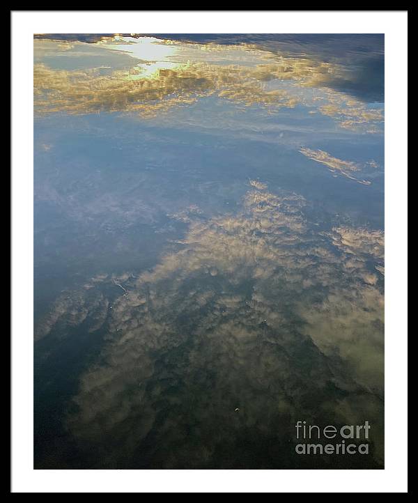Berkshires Pond Reflection - Lake Sky Clouds - Framed Print