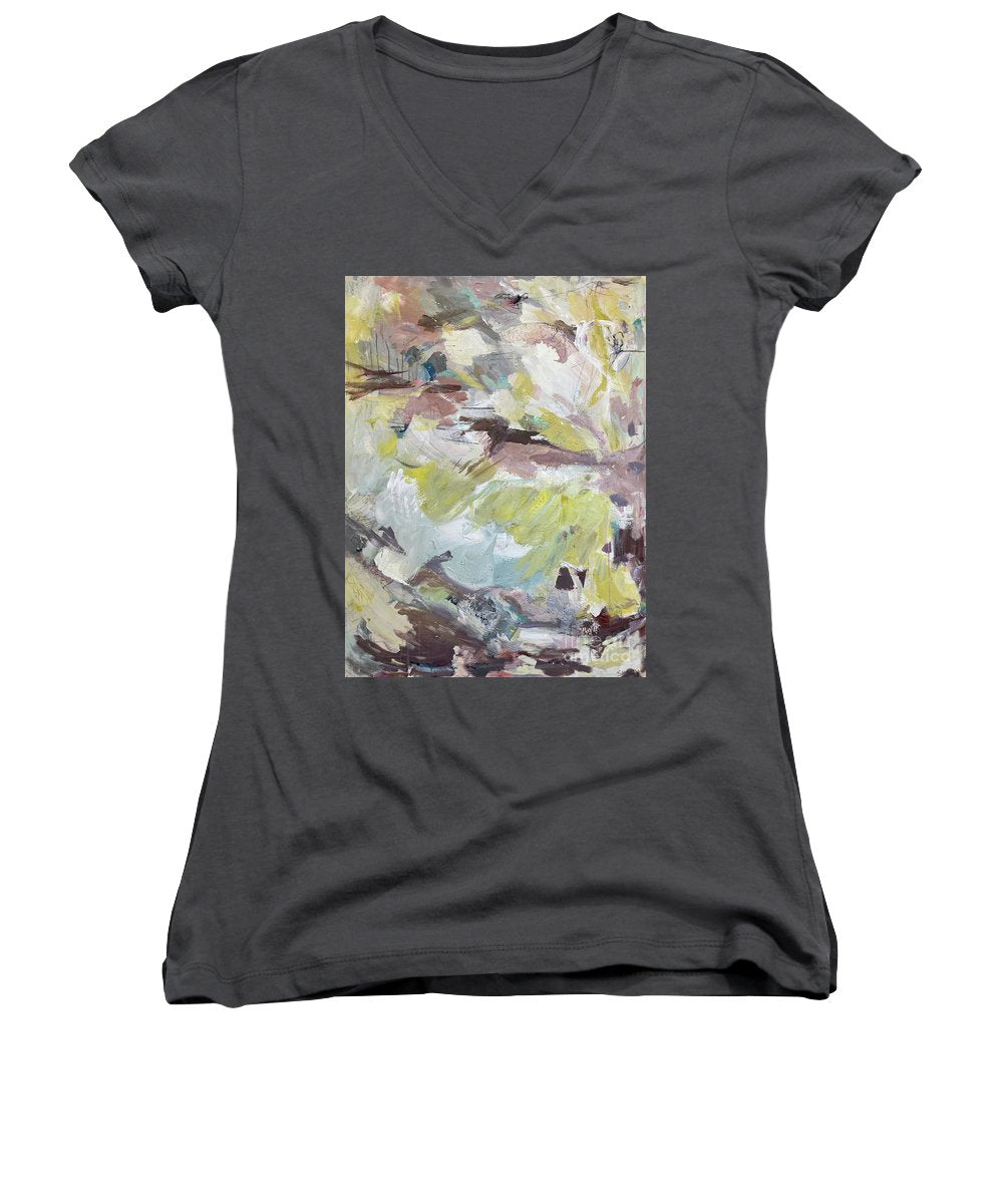 Brahms Symphony No. 1 - Abstract Expressionism Large Painting - Women's V-Neck