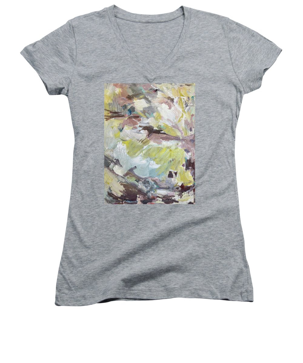 Brahms Symphony No. 1 - Abstract Expressionism Large Painting - Women's V-Neck