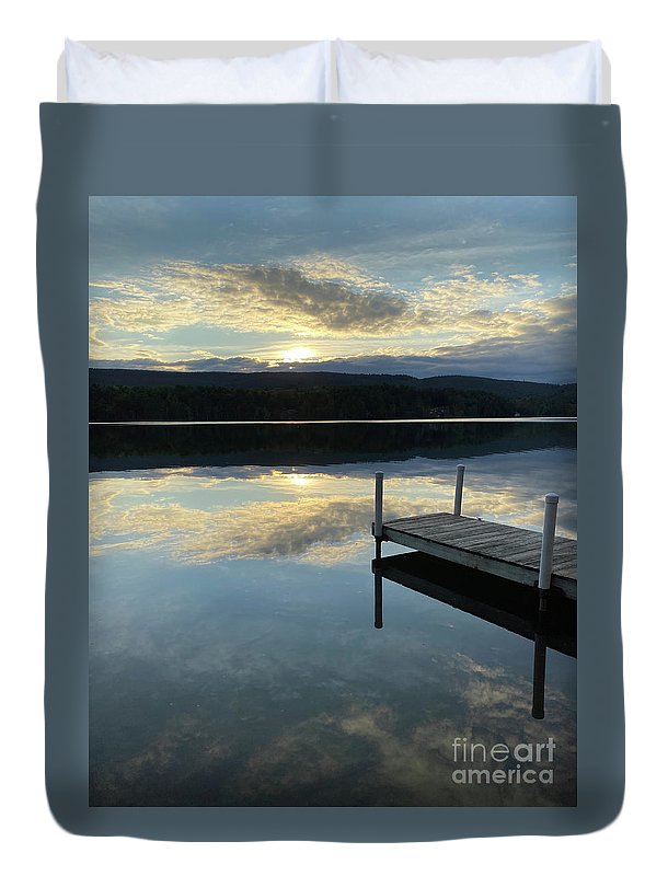 Berkshires - Last Boat 2 - Lake Sunset Summer Stockbridge - Duvet Cover
