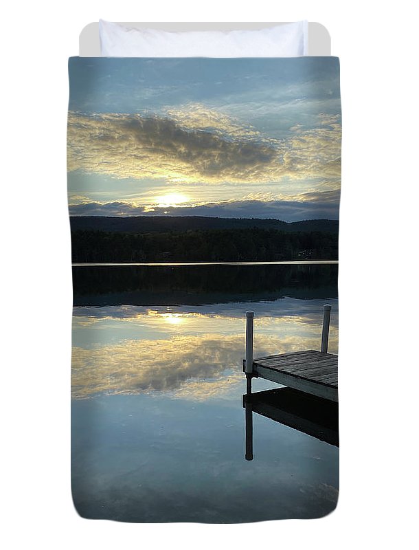 Berkshires - Last Boat 2 - Lake Sunset Summer Stockbridge - Duvet Cover