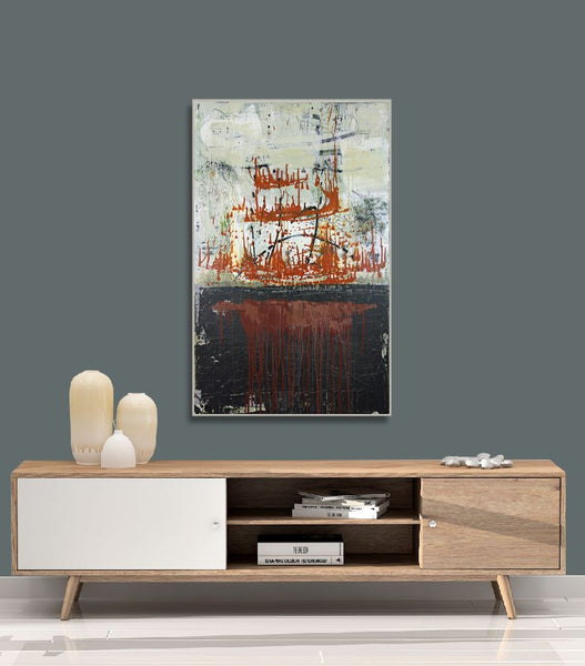 Translation of Miroirs III. Une barque sur l'ocean  (Ravel) - Original Painting on Canvas