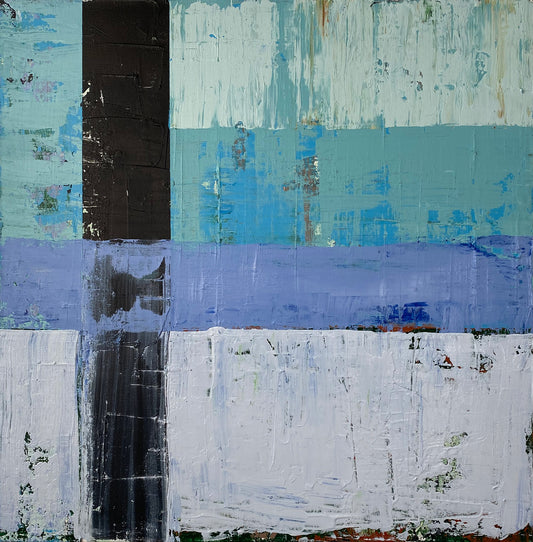 Translation of "White Ladder" (David Gray) - Mixed media on canvas