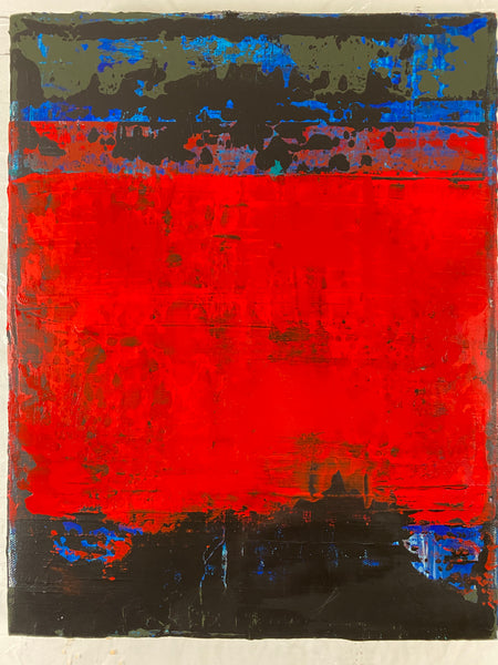 Translation of Michael Kiwanuka's "Love and Hate"- Red acrylic minimalist framed painting