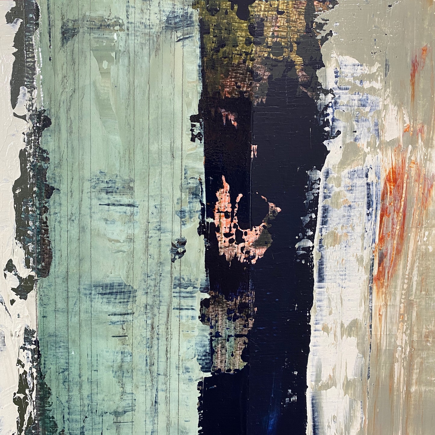 Translation of "My Hero" - Mixed media on wood cradled panel